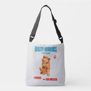QA Tester Cat Humour Crossbody Bag