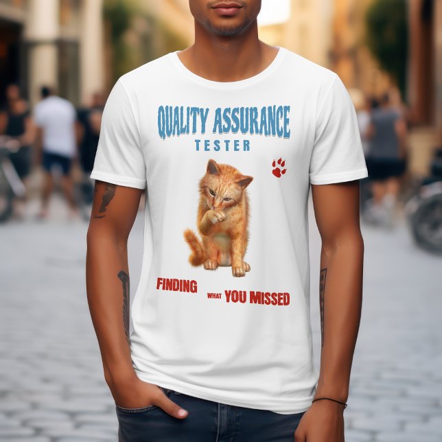 QA Tester Cat Humour T-Shirt (Creator Uploaded)