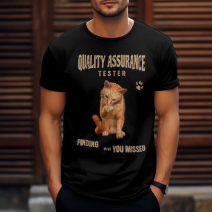 QA Tester Cat Humour T-Shirt