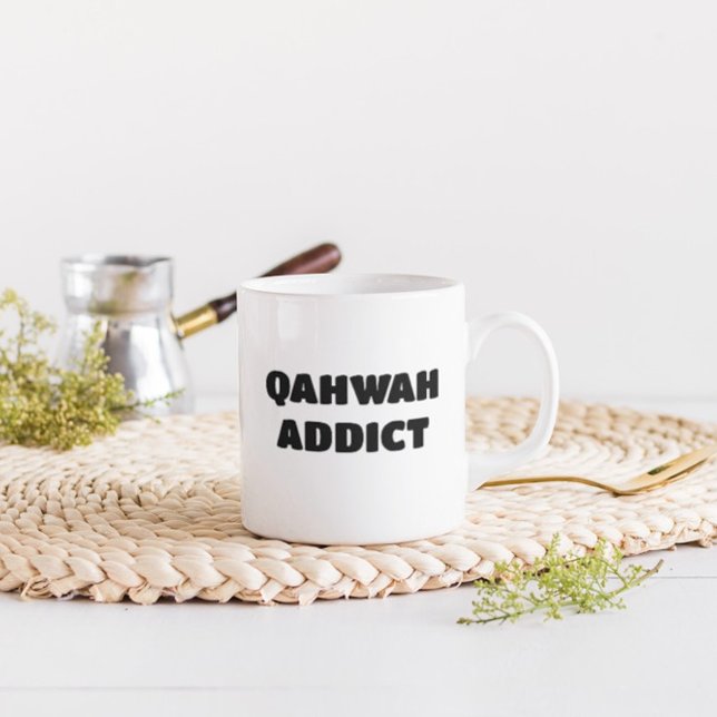 Qahwah Addict Funny Arabic Coffee Mug (Creator Uploaded)