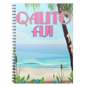Qalito Fiji travel poster Notebook