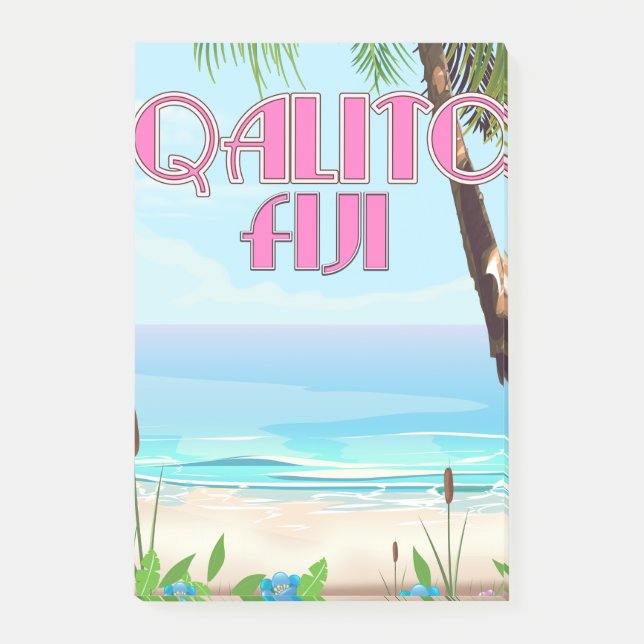 Qalito Fiji travel poster Post-it Notes (Front)