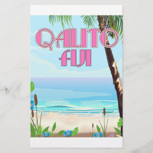 Qalito Fiji travel poster Stationery