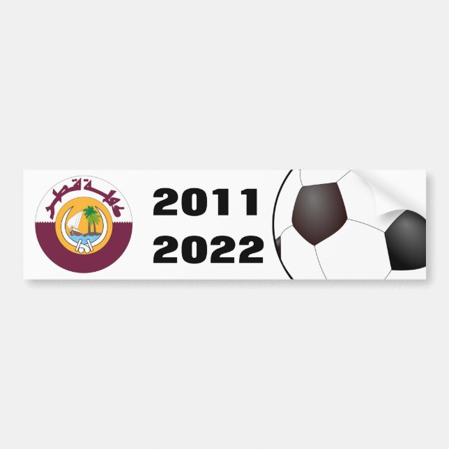 Qatar 2011 & 2022 Soccer Bumper Sticker (Front)