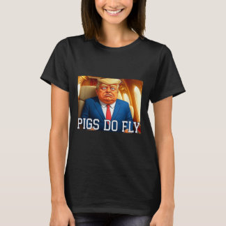 Qatar A Lago Anti Trump Qatar Plane Pigs Do Fly De T-Shirt
