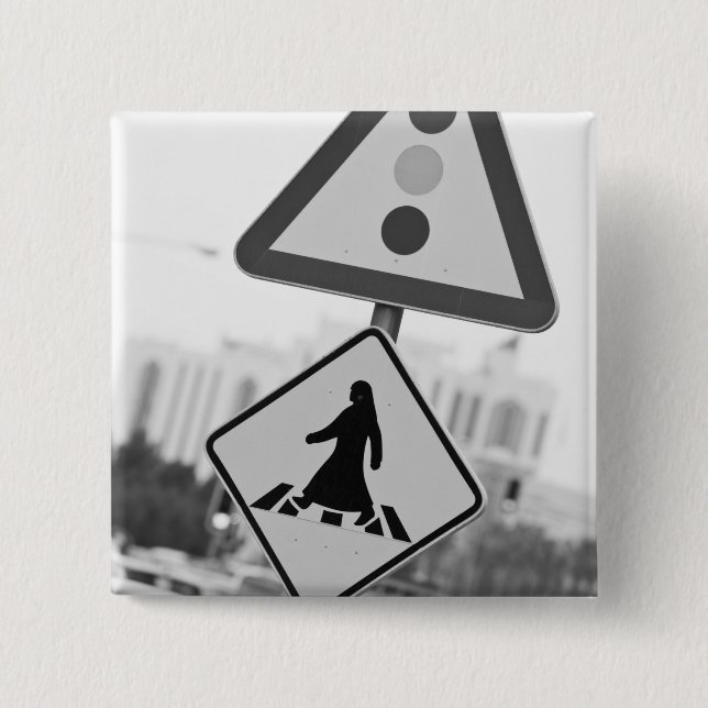 Qatar, Ad Dawhah, Doha. Arabian Pedestrian 2 15 Cm Square Badge (Front)