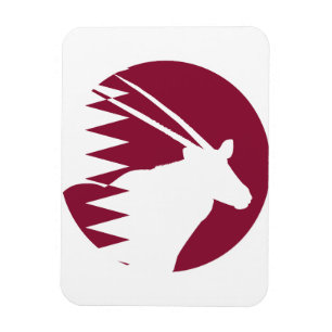 Qatar Arabian oryx Qatari National Animal Flag Magnet