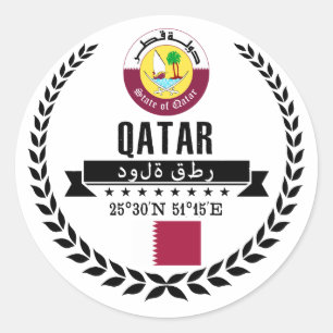 Qatar Classic Round Sticker