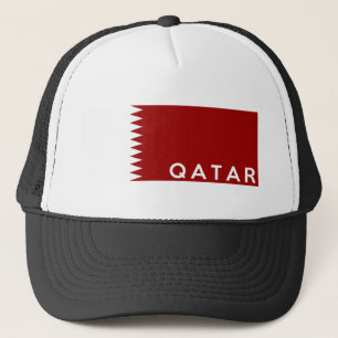 qatar country flag text name trucker hat