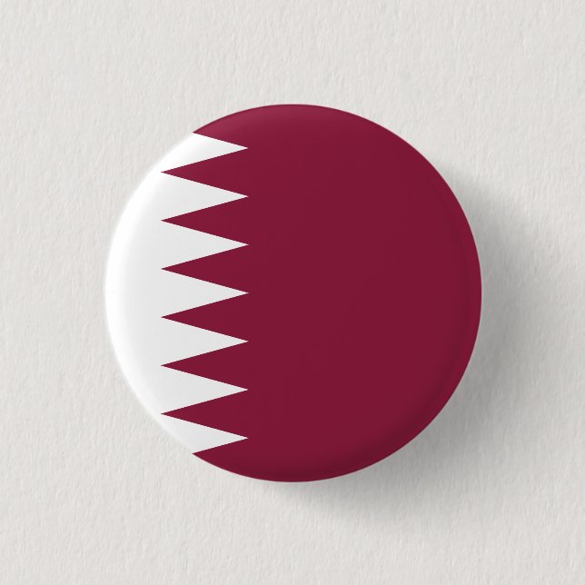 Qatar Flag 3 Cm Round Badge (Front)