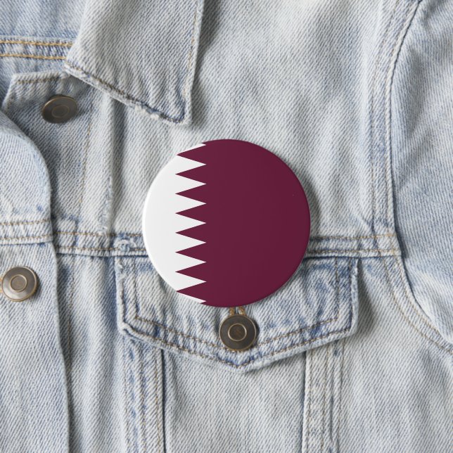 Qatar flag 7.5 cm round badge (In Situ)