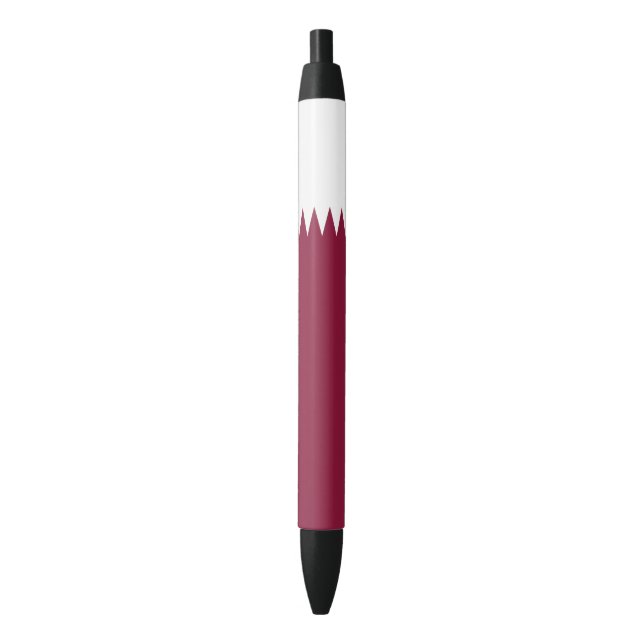 Qatar Flag Black Ink Pen (Front Vertical)