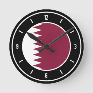 Qatar Flag Elegant Round Clock