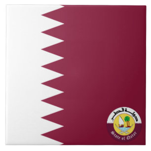 Qatar flag-emblem ceramic tile