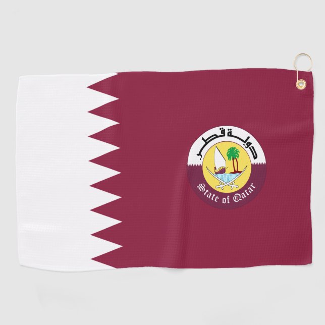 Qatar flag-Emblem  Golf Towel (Horizontal)