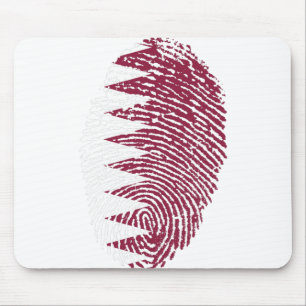 Qatar Flag Fingerprint Country Pride Identity Mouse Pad