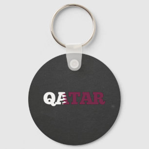 Qatar flag font key ring