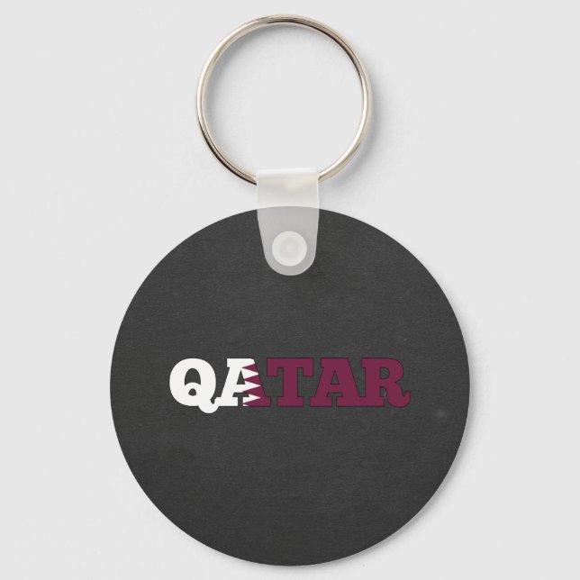 Qatar flag font key ring (Front)