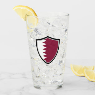 Qatar flag glass