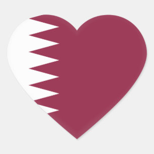 Qatar Flag Heart Sticker