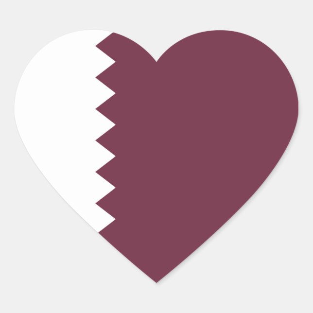 Qatar Flag Heart Sticker (Front)