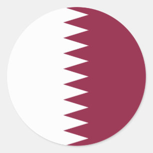 Qatar Flag National Pride Design Classic Round Sticker