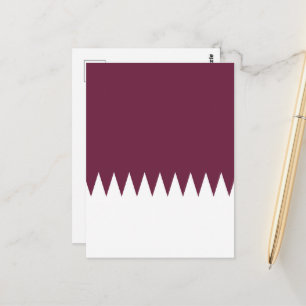 Qatar flag postcard