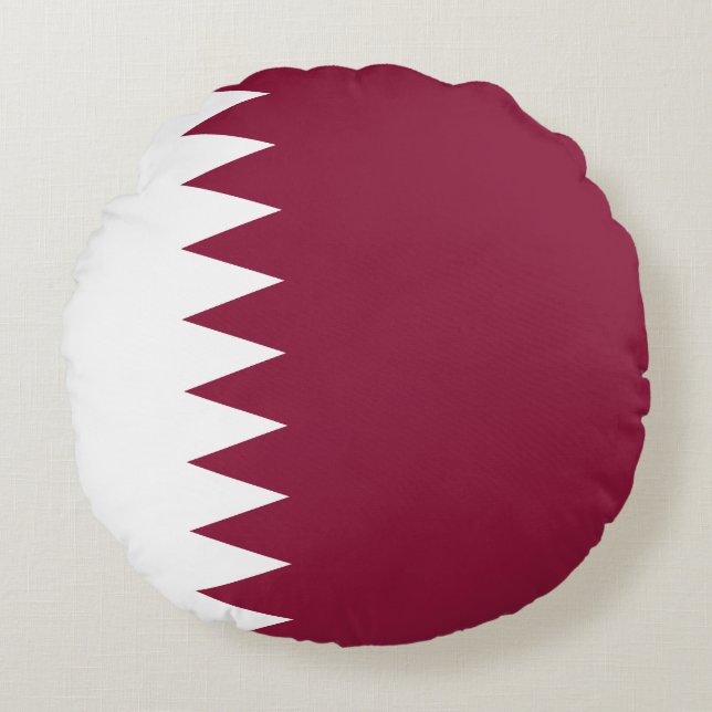 Qatar Flag Round Cushion (Front)