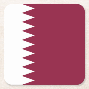 Qatar Flag Square Paper Coaster