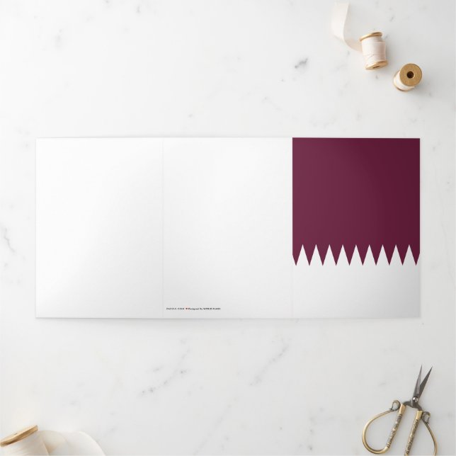 Qatar flag Tri-Fold card (Outside)