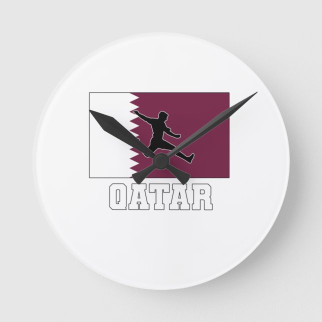 Qatar Football Soccer National Team Round Clock (Front)