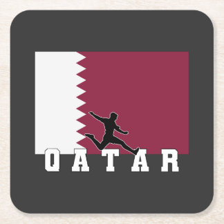 Qatar Football Soccer | Qatar National Team Square Paper Coaster