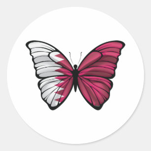 Qatar Hypolimnas Butterfly Classic Round Sti Sticker