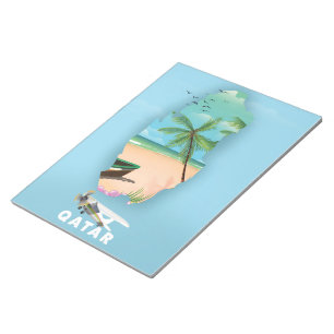 Qatar illustrated travel poster print notepad