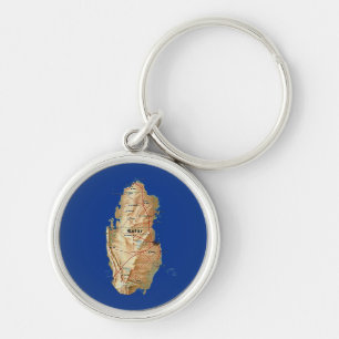 Qatar Map Keychain