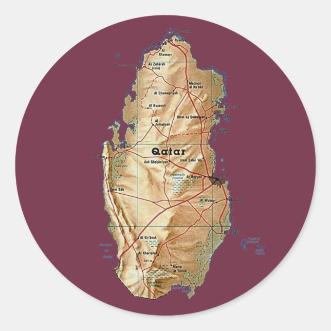 Qatar Map Sticker (Front)