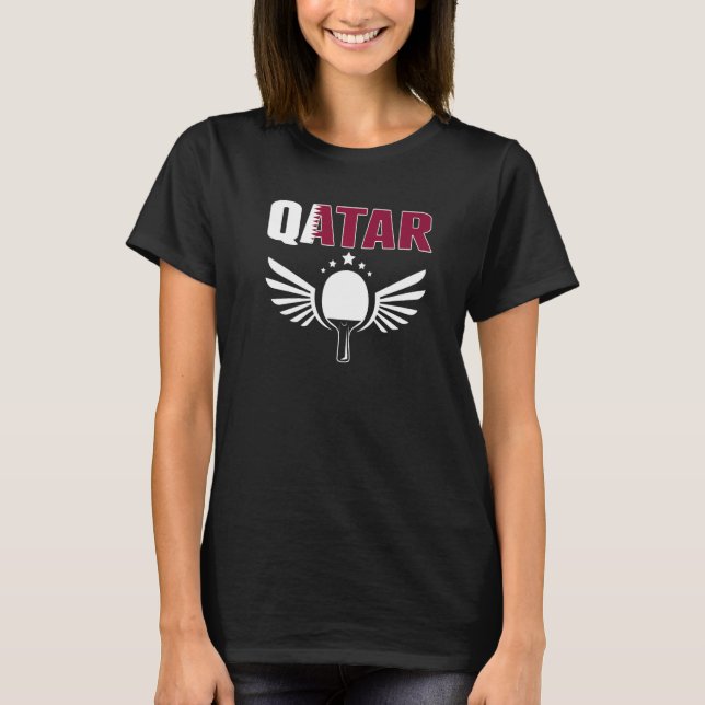 Qatar Ping Pong  Proud Qatari Table Tennis Support T-Shirt (Front)