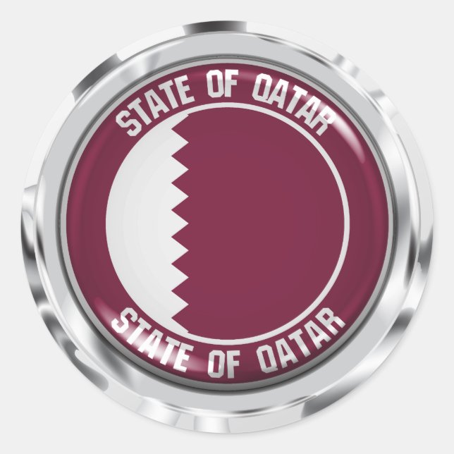 Qatar Round Emblem Classic Round Sticker (Front)