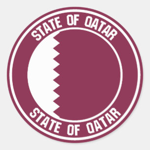 Qatar Round Emblem Classic Round Sticker