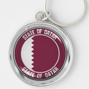 Qatar Round Emblem Key Ring