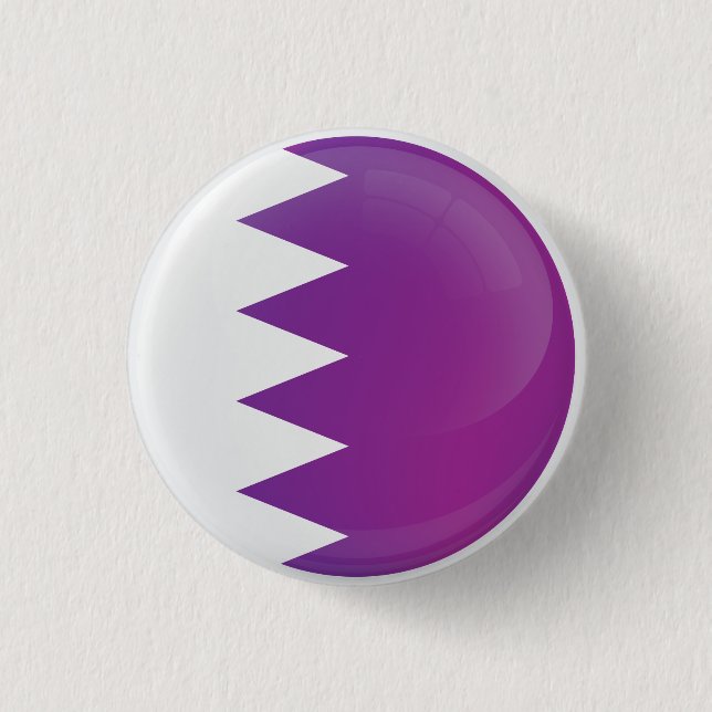 Qatar  Round Icon Flag  3 Cm Round Badge (Front)