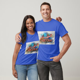 Qatar Skyline Word Art - قطر T-Shirt