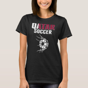 Qatar Soccer Ball In Net Goal  Qatari Football Sup T-Shirt
