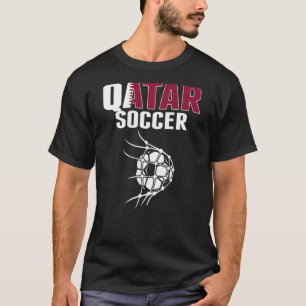 Qatar Soccer Ball In Net Goal  Qatari Football Sup T-Shirt
