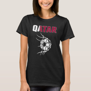 Qatar Soccer Ball In Net Goal   Support Qatari Foo T-Shirt