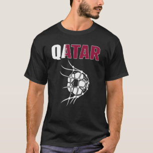 Qatar Soccer Ball In Net Goal   Support Qatari Foo T-Shirt