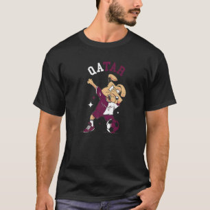Qatar Soccer Dabbing Dog Qatari Football Player T T-Shirt