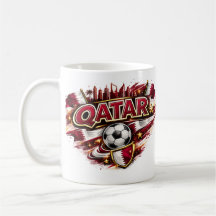 Qatar Soccer Fan Mug | Patriotic Football Supporte