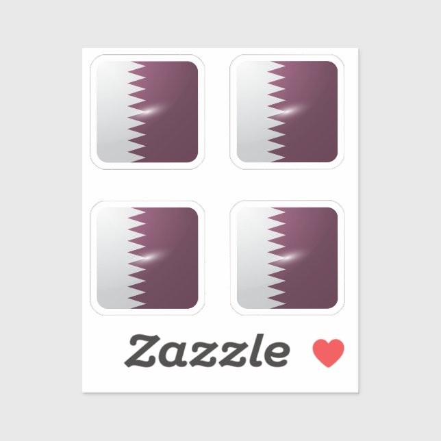 Qatar square glossy flag (Sheet)