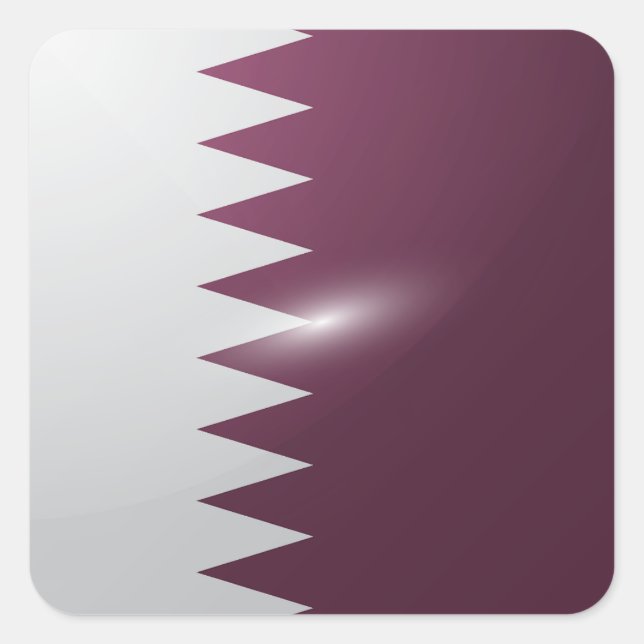 Qatar square glossy flag sticker (Front)